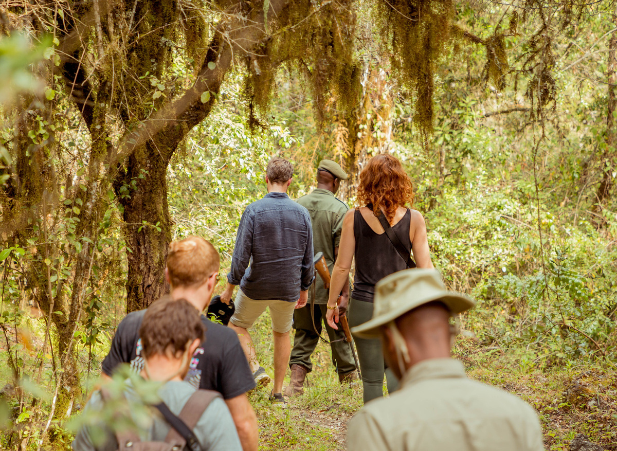 Walking in Arusha National Park