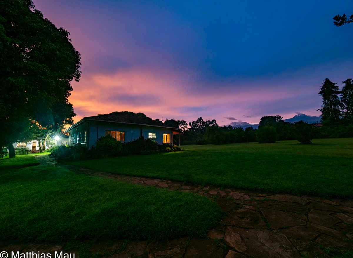 Sunset colours over over the bar area
