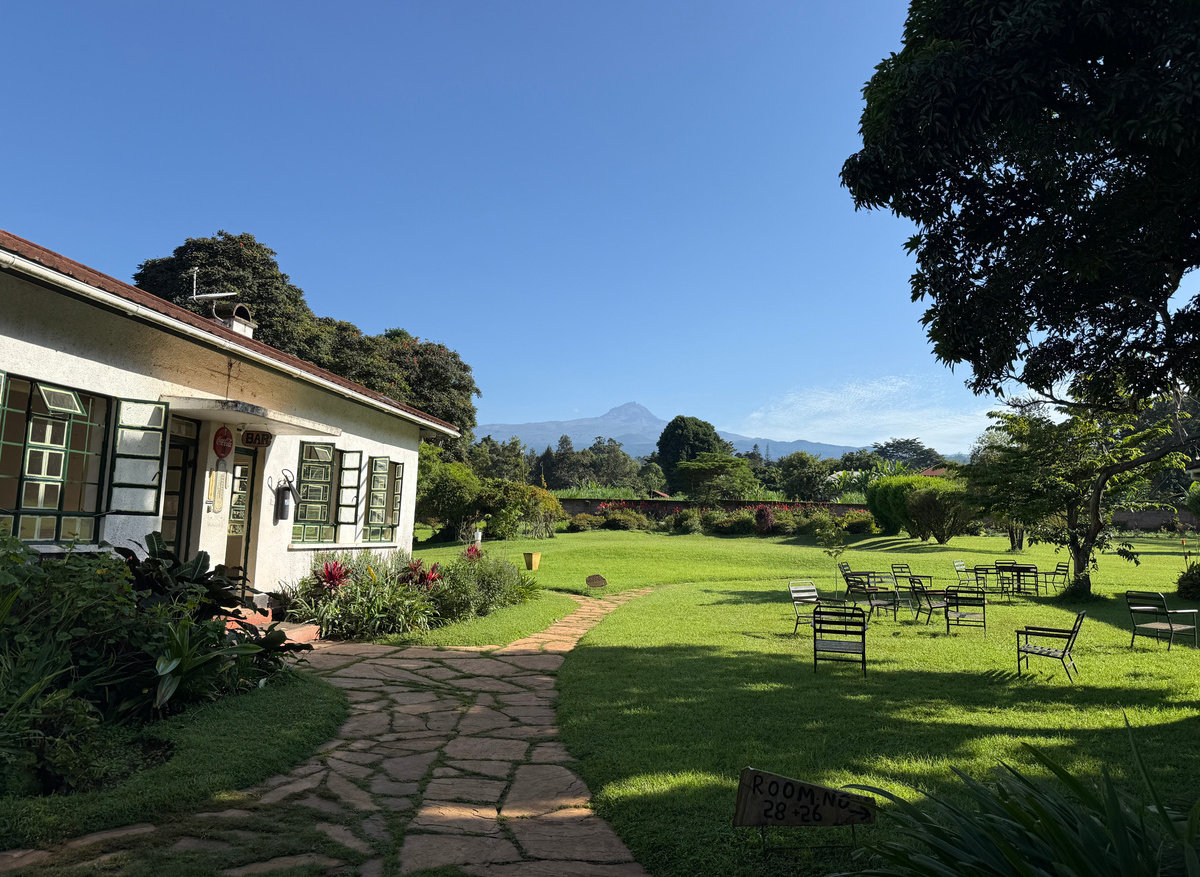 View of Kilimanjaro from the garden