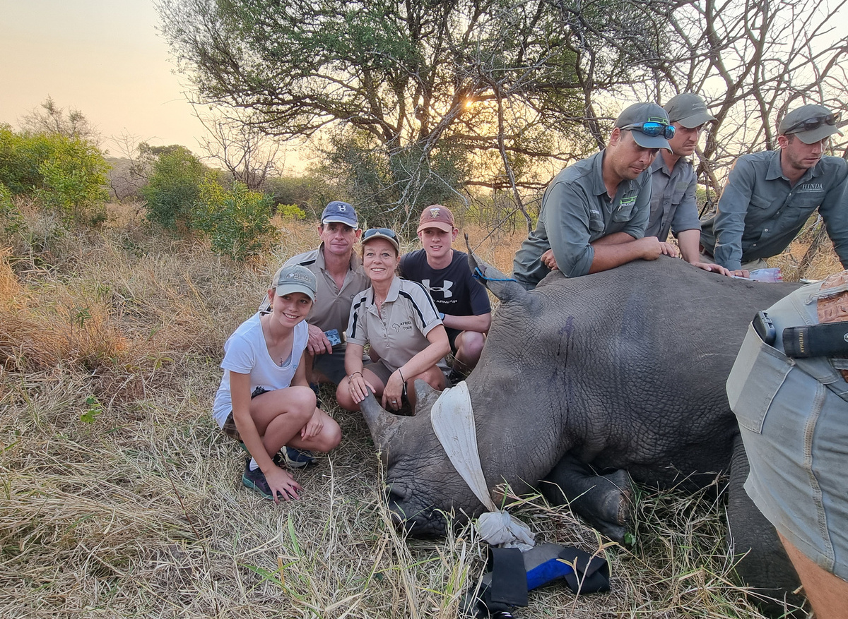 Family Rhino Dehorning