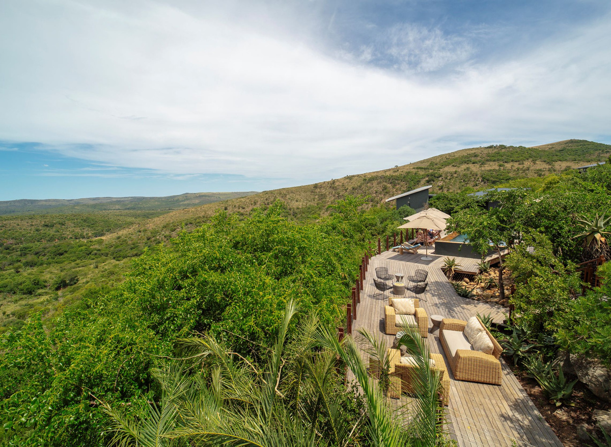 Rhino Ridge Safari Lodge - Pool Lounge Area