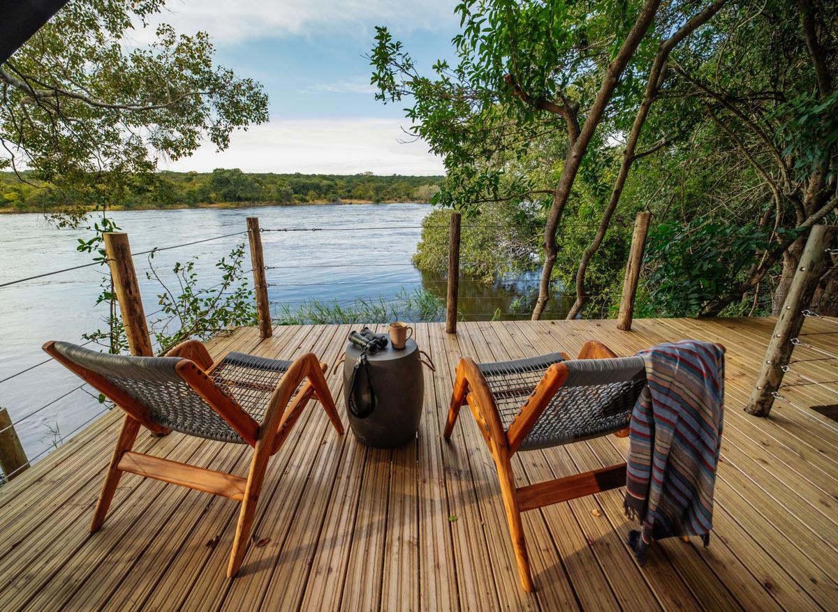 Tsowa Safari Island - River Deck Tent View