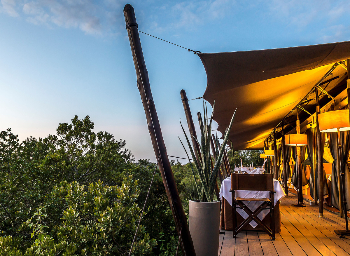 Restaurant Deck facing water hole