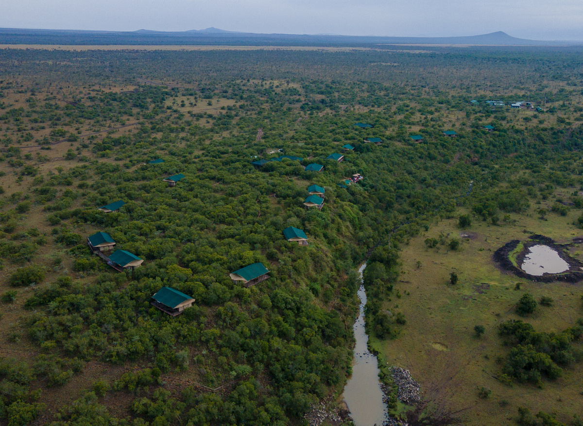 Mutara Camp Aerial view