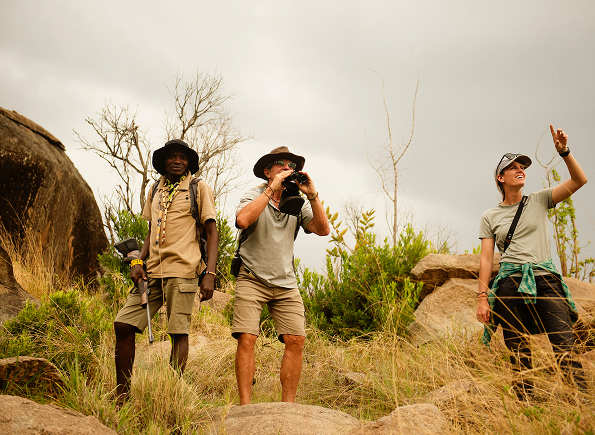 Spotting birds whilst out walking in the Serengeti