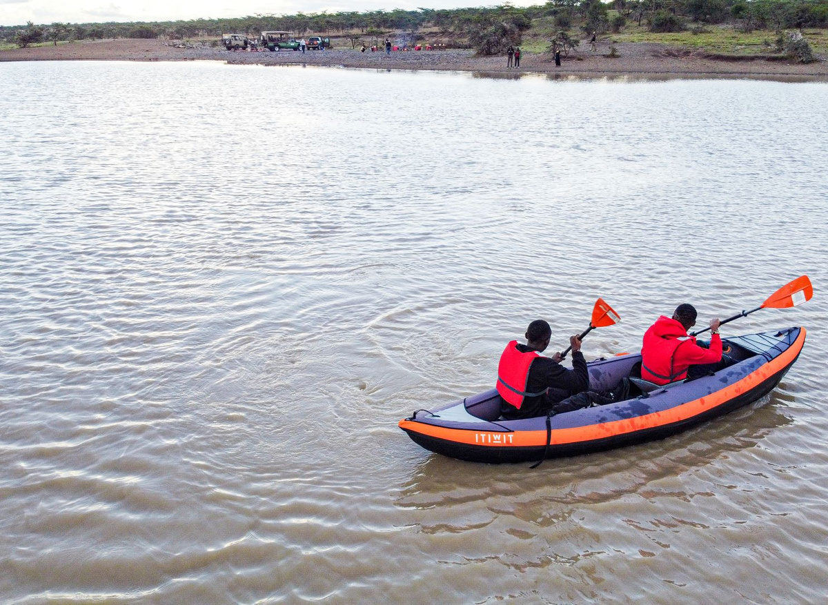 Kayaking at the seasonal dam