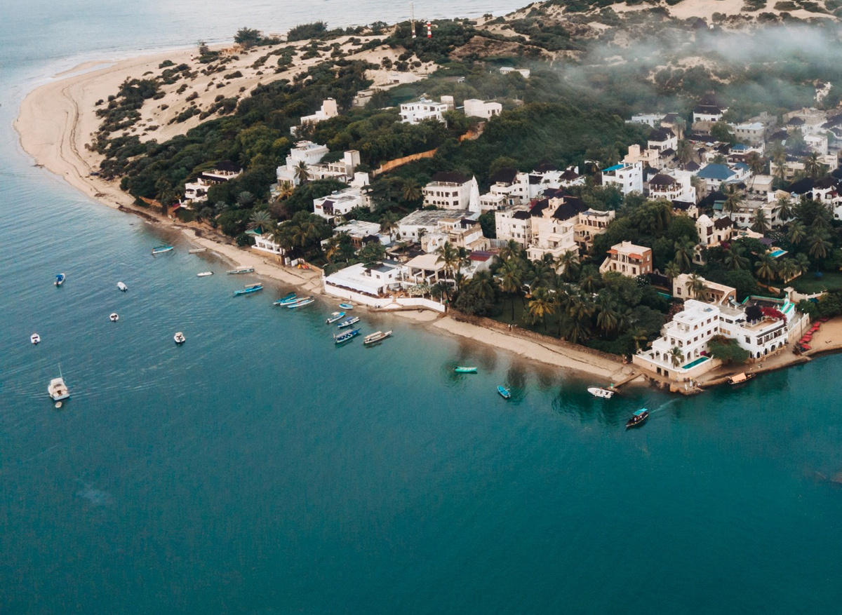 An aerial view of Lamu 