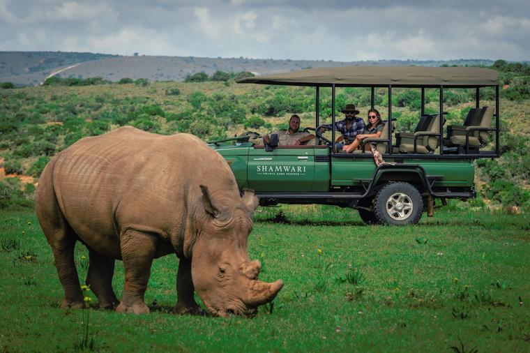 Shamwari Private Game Reserve Vehicle & Rhino .jpg