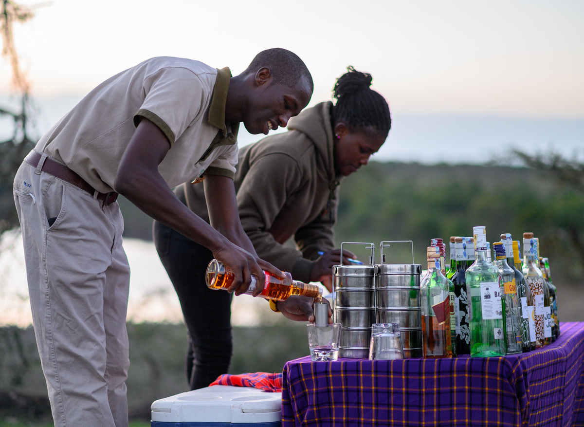 Sundowner by the dam
