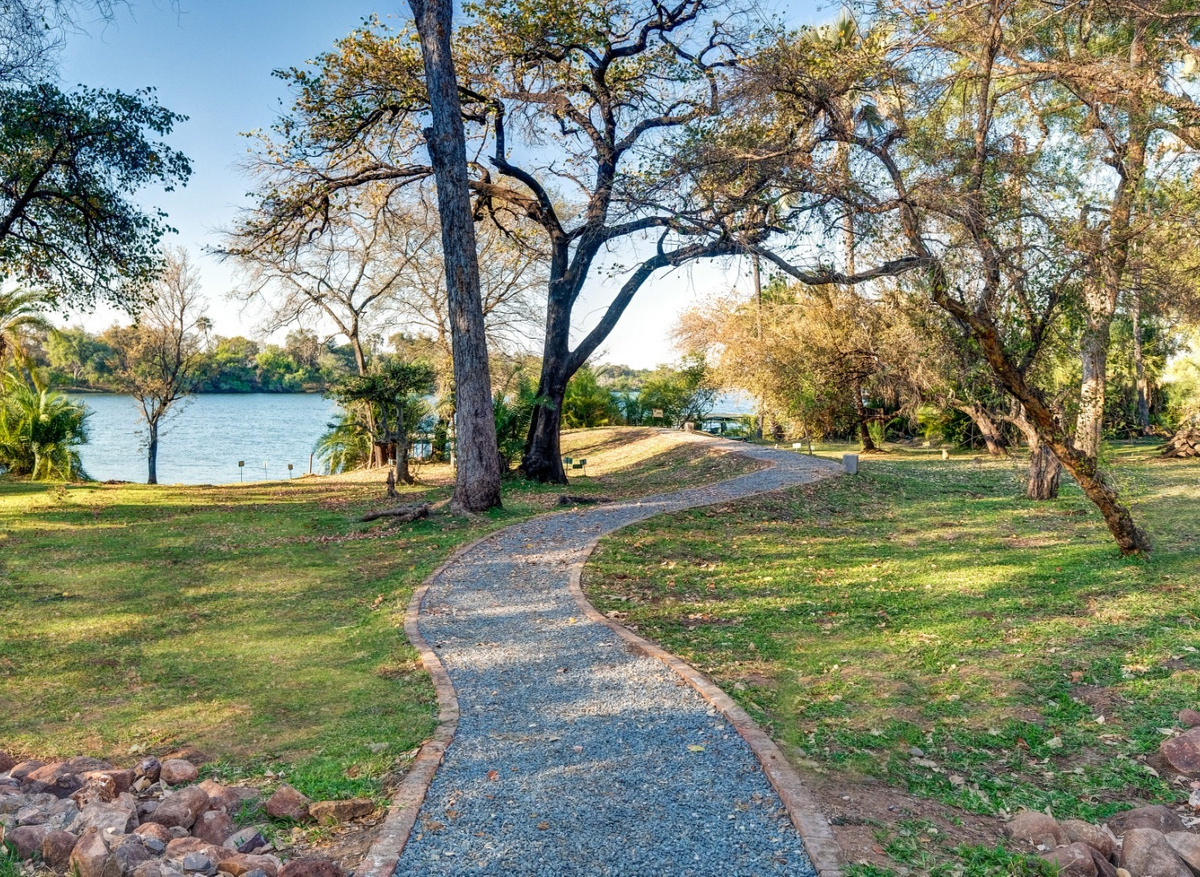Zambezi River - walkway to Ra-Ikane river cruise
