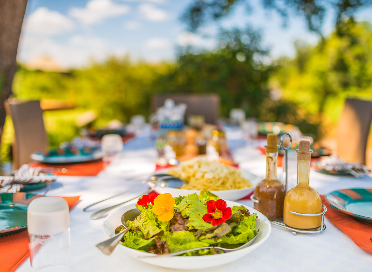 Sala's Camp lunch set up