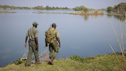 Victoria Falls Anti-Poaching Unit scouts on patrol on the edge of the Zambezi River.jpg