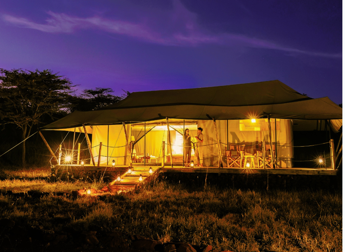Kifaru Lodge tent sunrise 