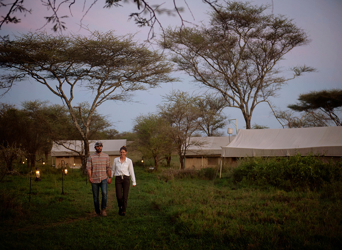 Walking to their tent at Pembezoni camp