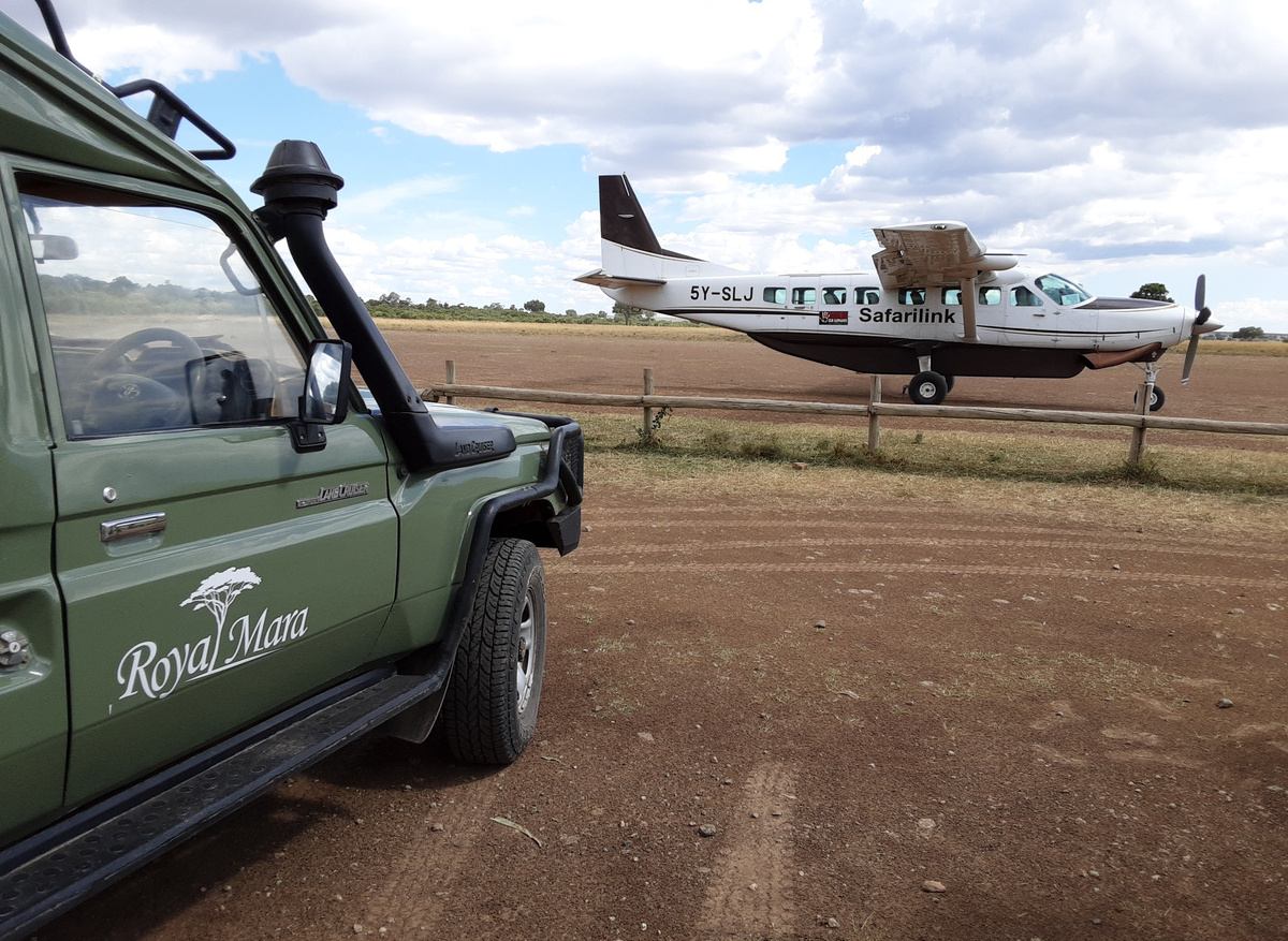 Meeting guests at the airstrip