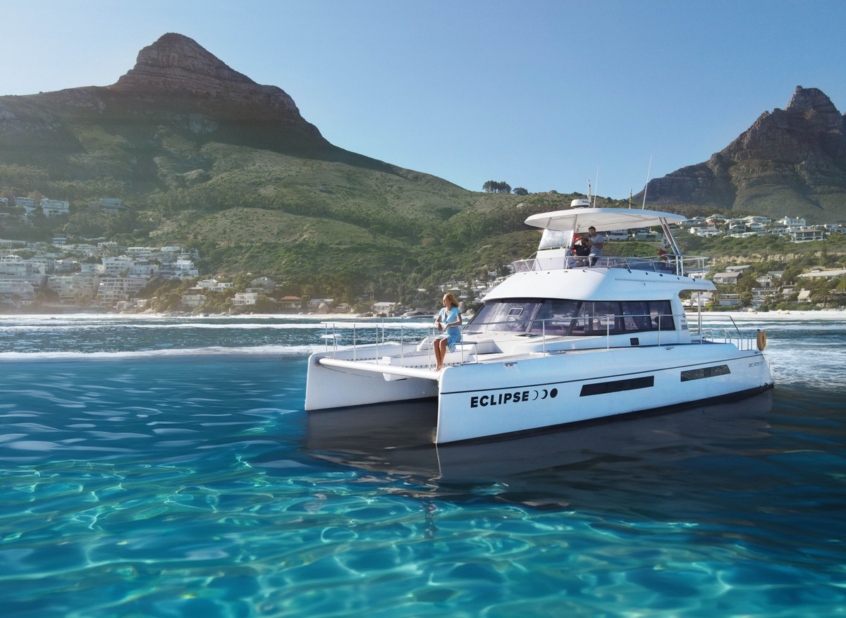 Eclipse Luxury Catamaran with Clifton Backdrop