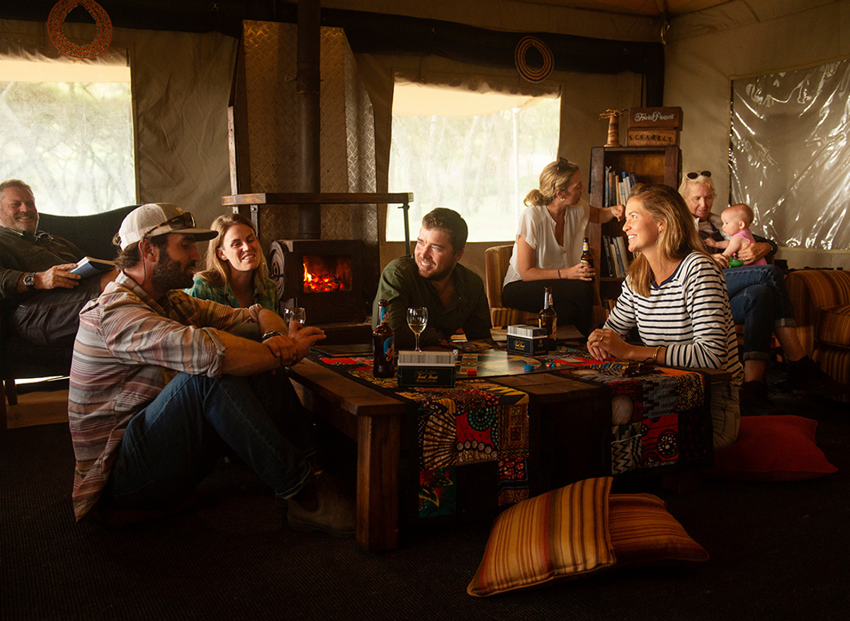 Games evening in Mysigio Lounge tent