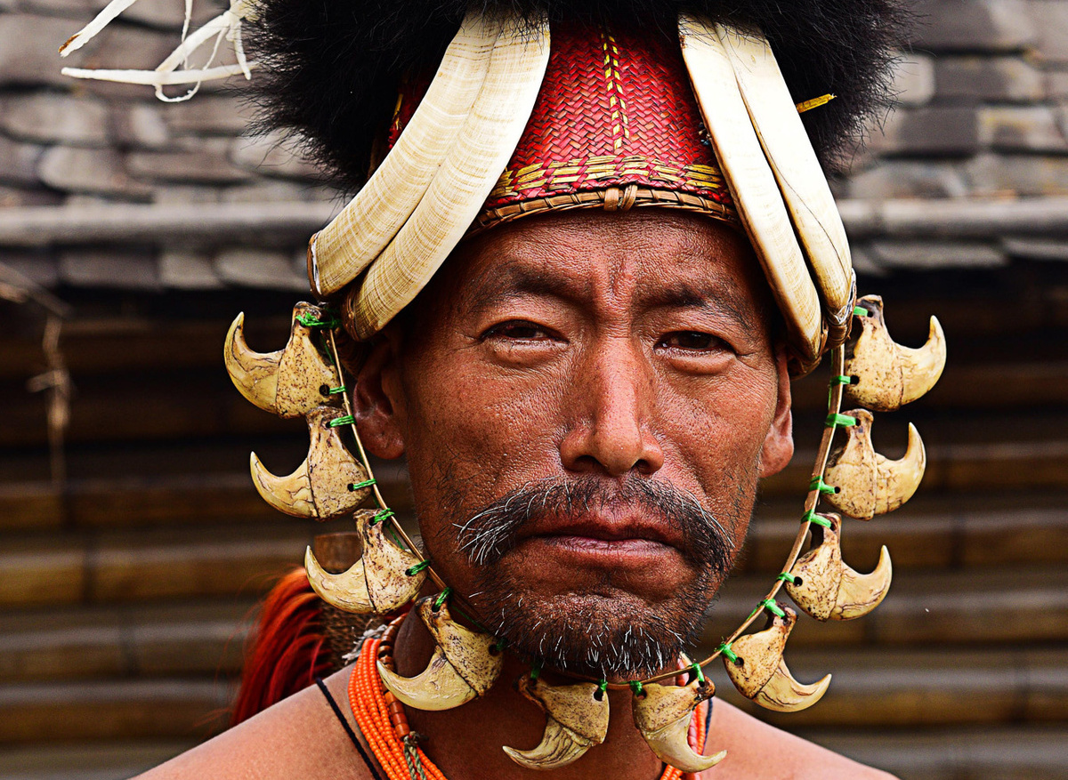 Konyak Naga Tribe Hornbill Festival Kohima Nagaland India.jpg