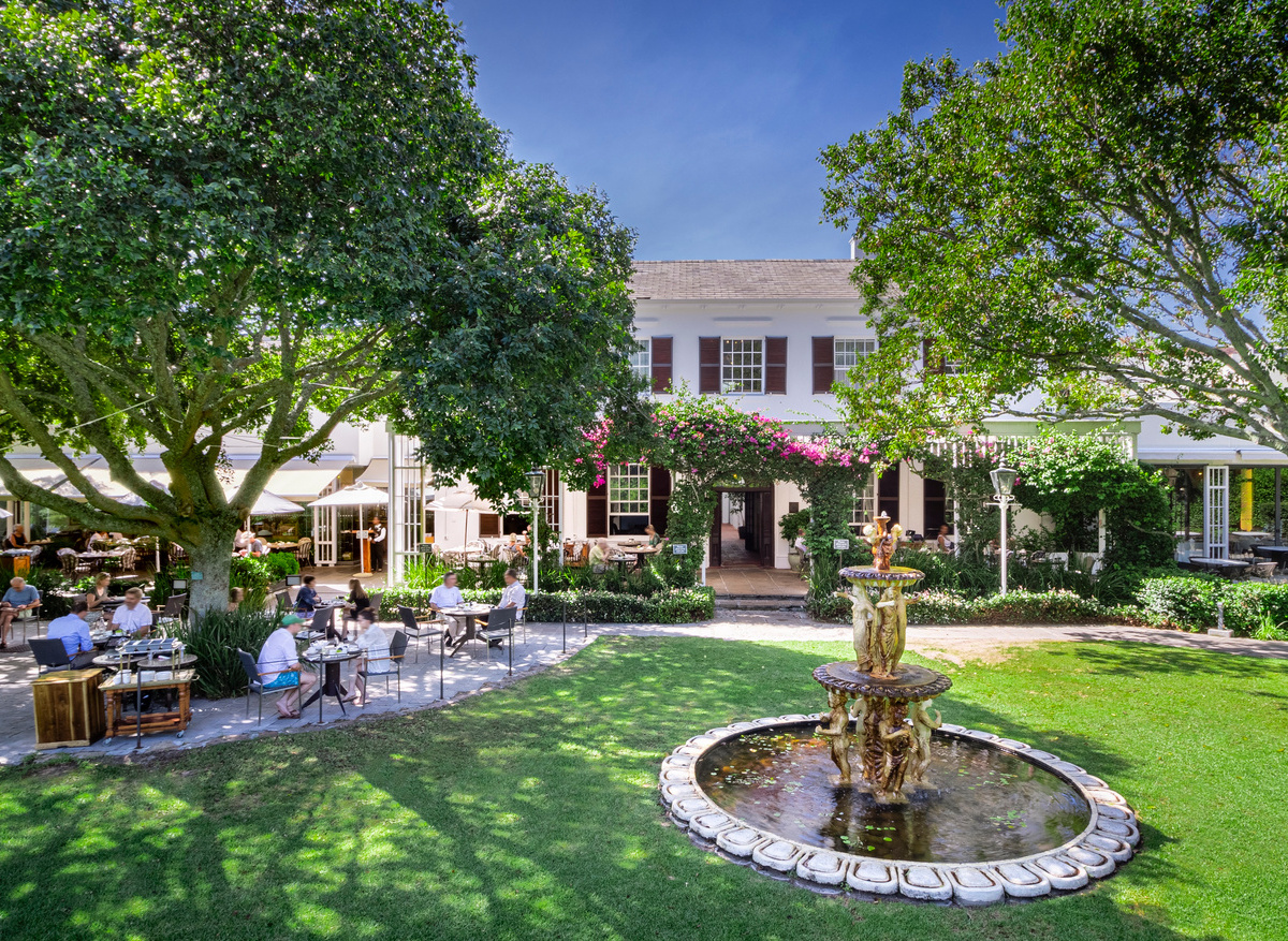 Terrace and fountain