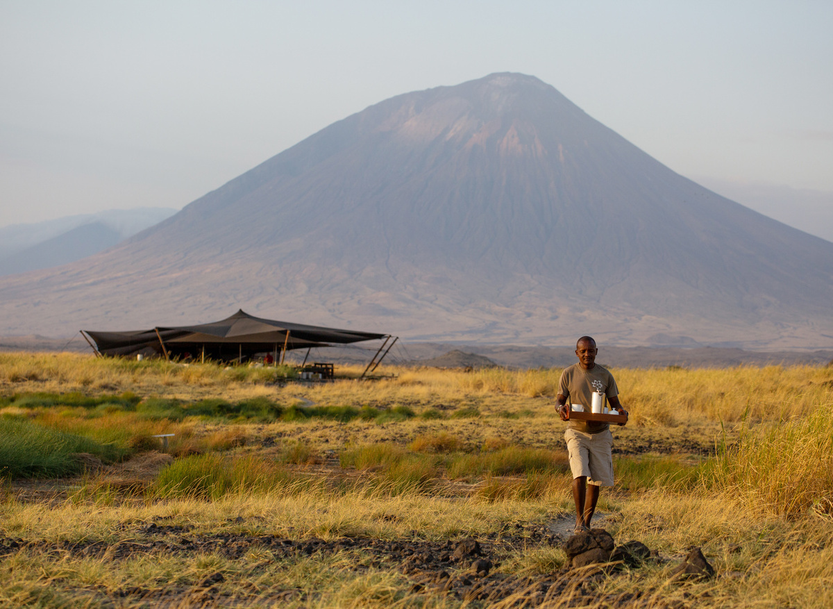 Walking morning coffee