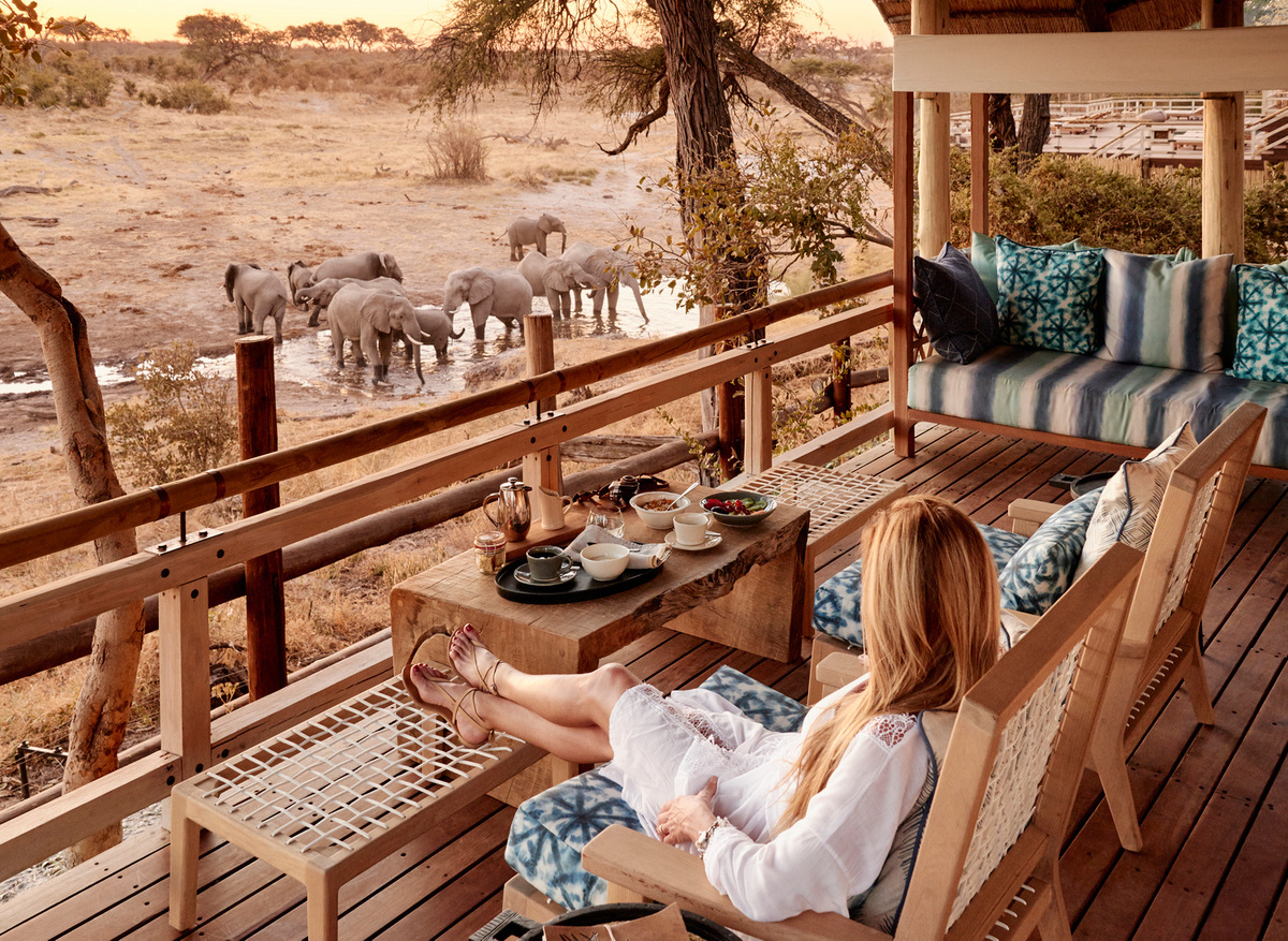 Savute Elephant Lodge Private Deck Overlooking the Watering Hole