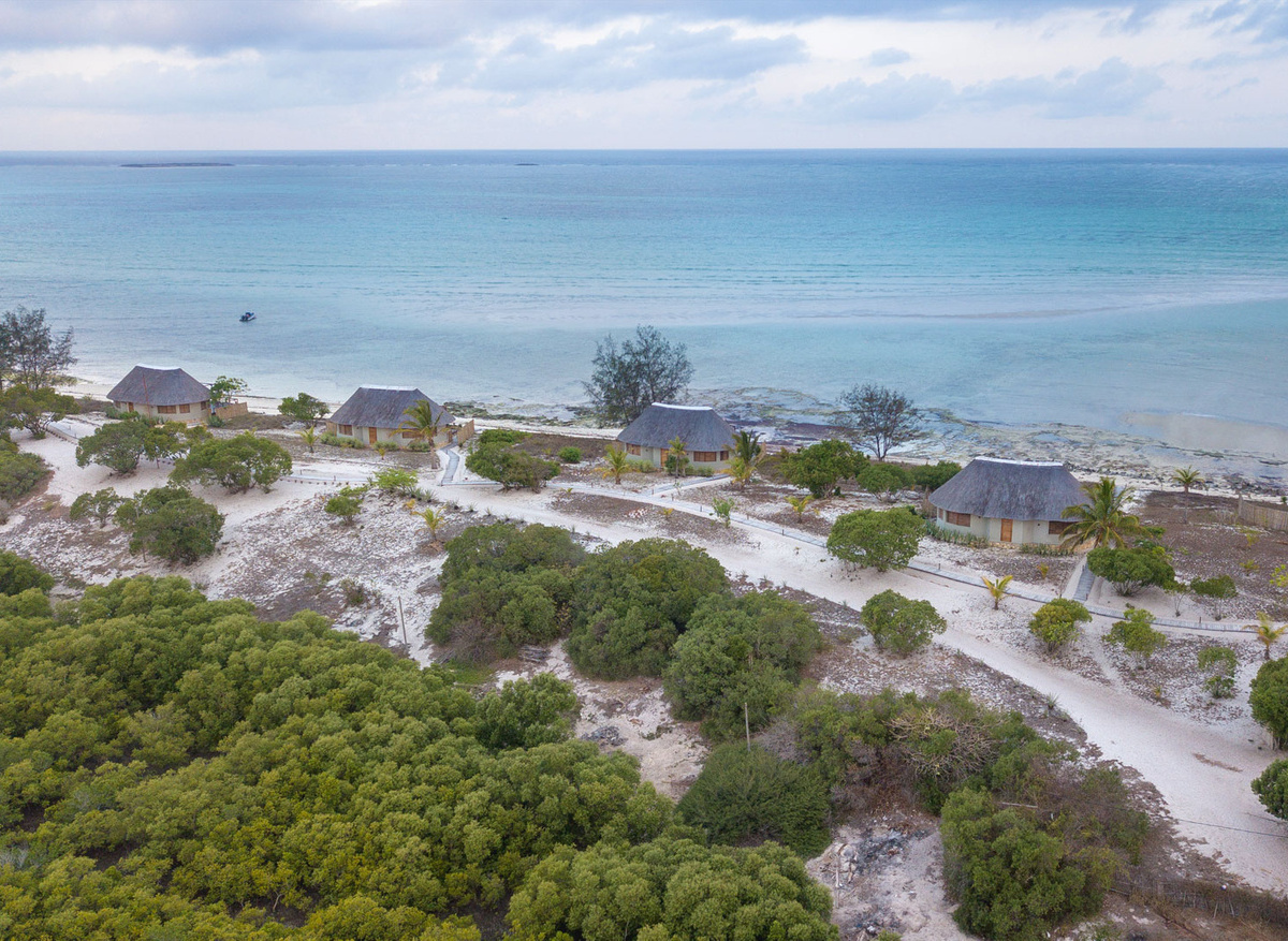Aerial View of the Beach Villas from Behind